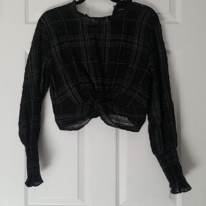 Nwot black plaid crop top